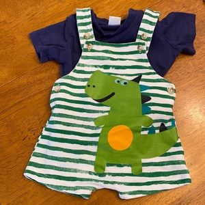 Dinosaur overall playsuit